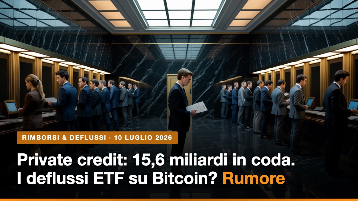 CryptoGrassini's tweet photo. 15,6 mld di rimborsi nel private credit contro i deflussi ETF su Bitcoin: rumore di breve. La legge di proporzione indica un'altra scala. Analisi completa per i Pro. https://t.co/6GT5hFoefr https://t.co/4xSzJcdU2N