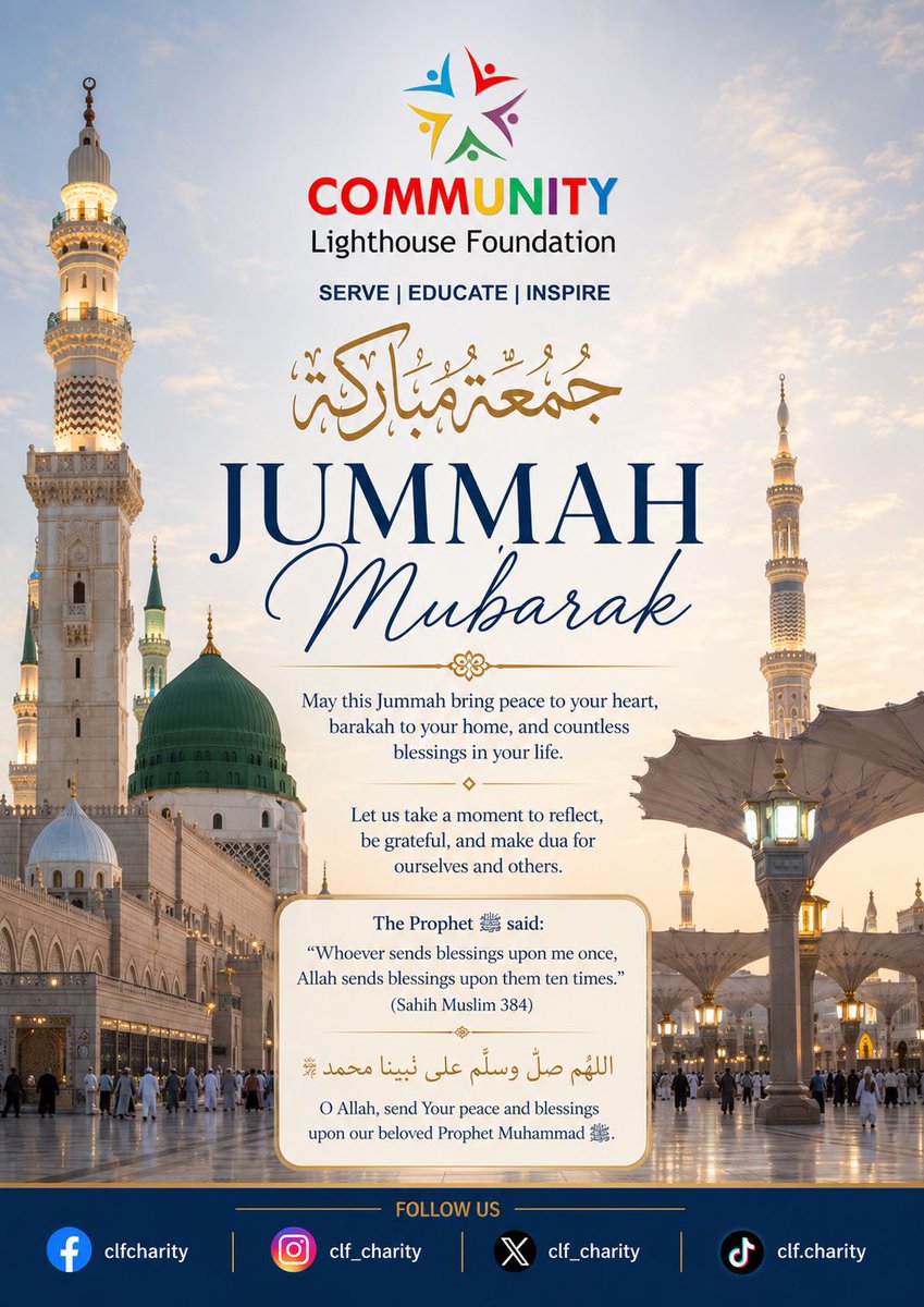 Charity_CLF's tweet photo. Jummah Mubarak https://t.co/5sasaGkl2D