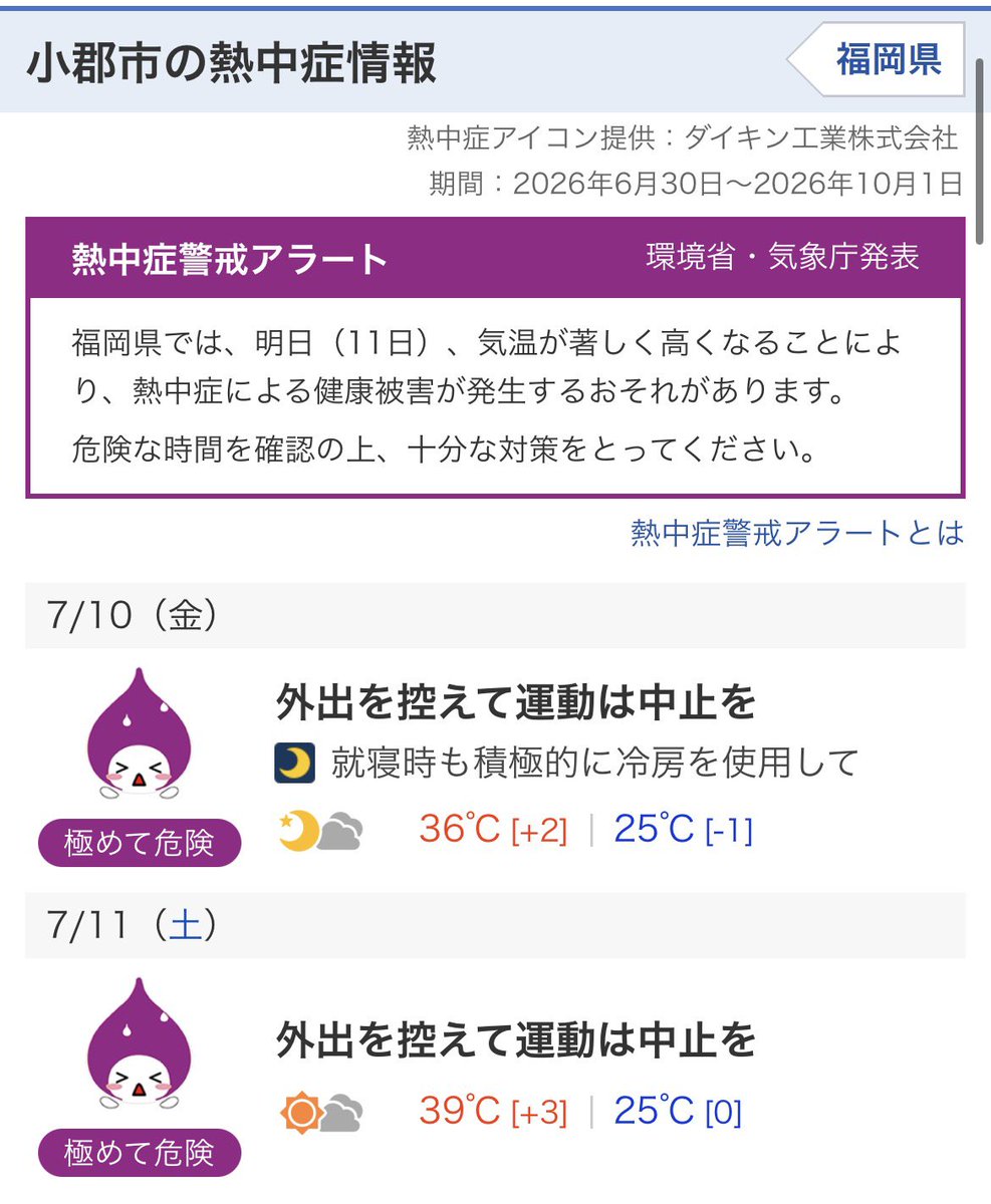 METRrQLFd7GncLJ's tweet photo. 明日はやっと現地応援📣

ただ、ただ間違いなく暑い🥵
39度予報🫠
今日も仕事で日田に行ったけど
久留米と又違う暑さ💦
さすが日本一暑い町を競うレベル🥵

まずは選手や応援する方の安全第一！
皆さん熱中症対策を確り行い🥶
暑さに負けない熱い声援を届けましょう！ https://t.co/SjUGrFyUln