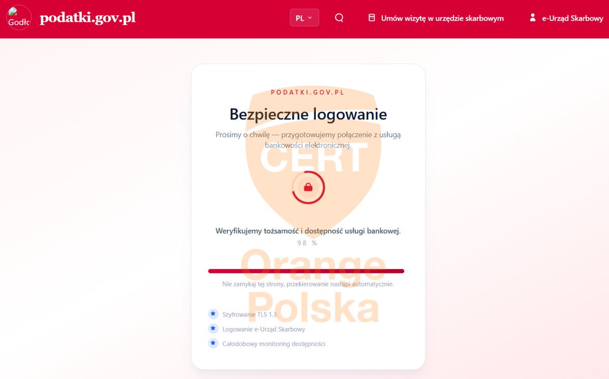 CERT_OPL's tweet photo. #ostrzeżenie
Oszuści podszywają się pod serwis https://t.co/BdZATYEmUK.
Zablokowaliśmy w #CyberTarcza domenę www.podatki-gov[.]web[.]app.
Zwróć szczególną uwagę na domenę zawsze, gdy gdziekolwiek się logujesz lub korzystaj z zakładek. @MF_GOV_PL https://t.co/kSAPsR2Hep