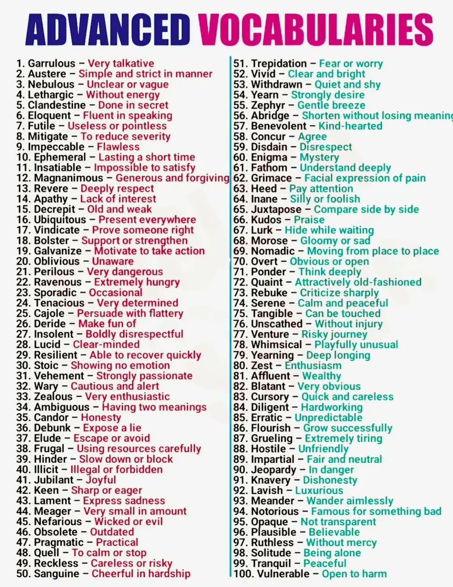EGrammer41600's tweet photo. ADVANCED VOCABULARIES https://t.co/wPpD9yTtTx