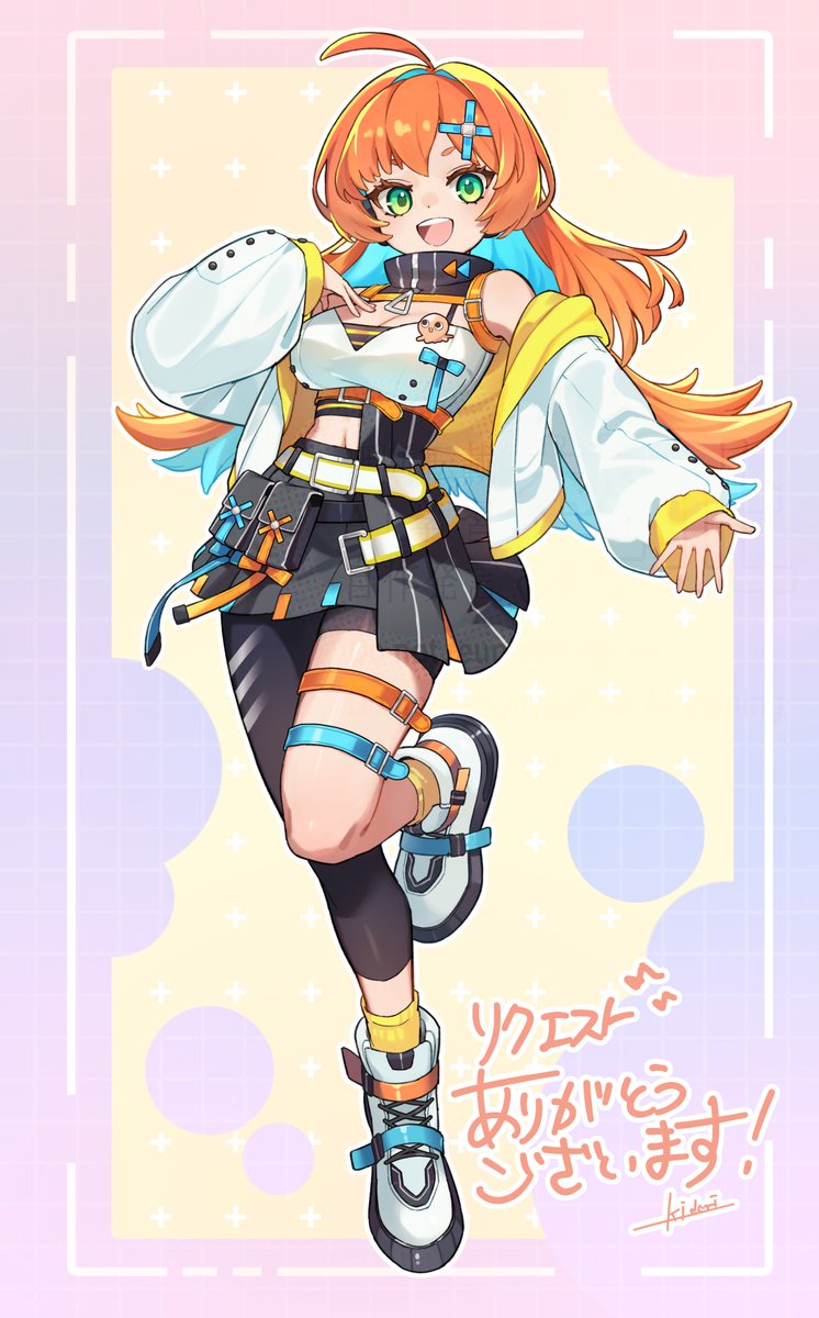 yau5531's tweet photo. Skebリクエストありがとうございます🧡💙 https://t.co/0Q7zDipkyq