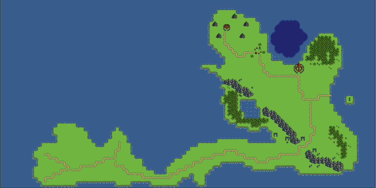 BrightBarkCal's tweet photo. Slowly working on bringing the world map into pixel form. So far all I have is this WIP of the bottom right Galwich Shores. Baby steps ๐ช You won't visit everything in SoD but we'll get there one day!
#IndieGame #GameDev #PixelArt #ARPG #rpg #mapmaking https://t.co/XYzIVPOOEF