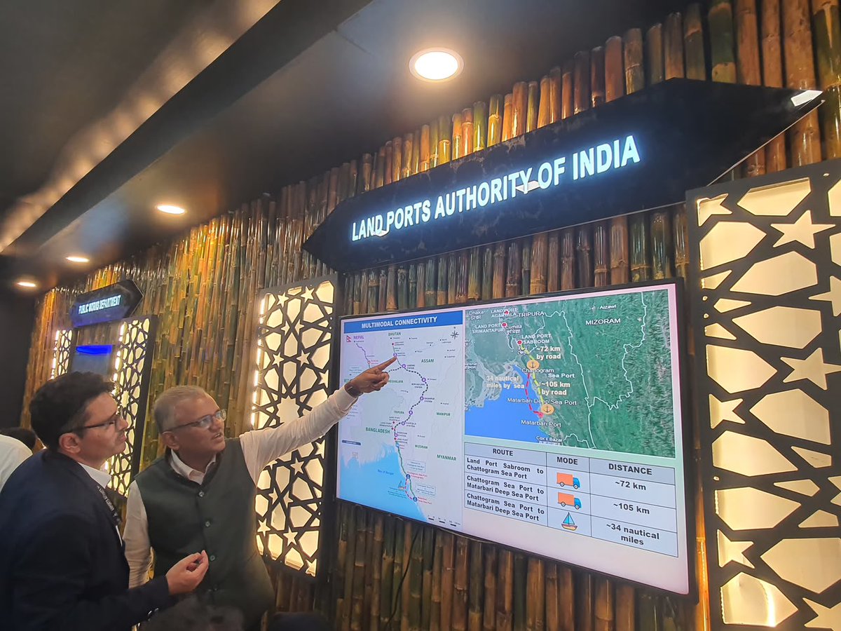 LPAI_Official's tweet photo. #LPAI participated in the Destination Tripura: Business Conclave 2026 with a dedicated Logistics & Infrastructure pavilion, showcasing the strategic role of Land Port Sabroom as a gateway to Southeast Asia & its contribution to connectivity, trade facilitation & regional growth. https://t.co/i9re4xsOjd