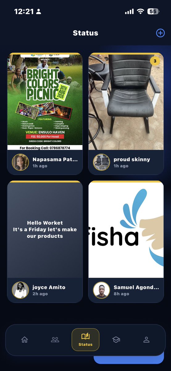 Ryan_Parla's tweet photo. Step 5️⃣: Stay connected through the Status tab. Browse updates shared by artisans, businesses, and other users, discover products and services, or share your own status to showcase your work and reach more people. 📸✨ https://t.co/J8x00RVyUU