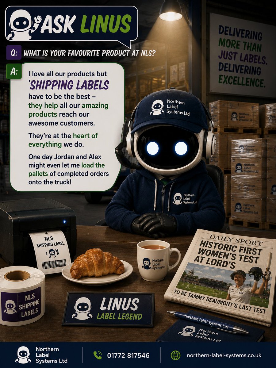 nls_labels's tweet photo. Happy Friday. Friday means another #AskLinus. He loves to answer questions, so don't be shy and ask him anything!

#labels #shipping #northernlabelsystems https://t.co/LvuaJ0EgdG
