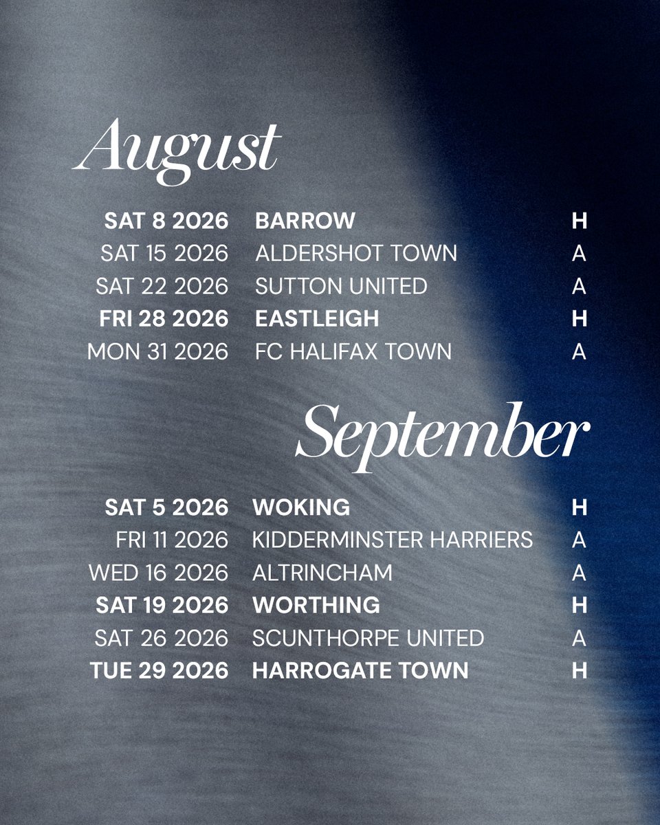 Official_HUFC's tweet photo. 🗓️ 2026-27 Hartlepool United fixtures! 

#NLFixtureRelease