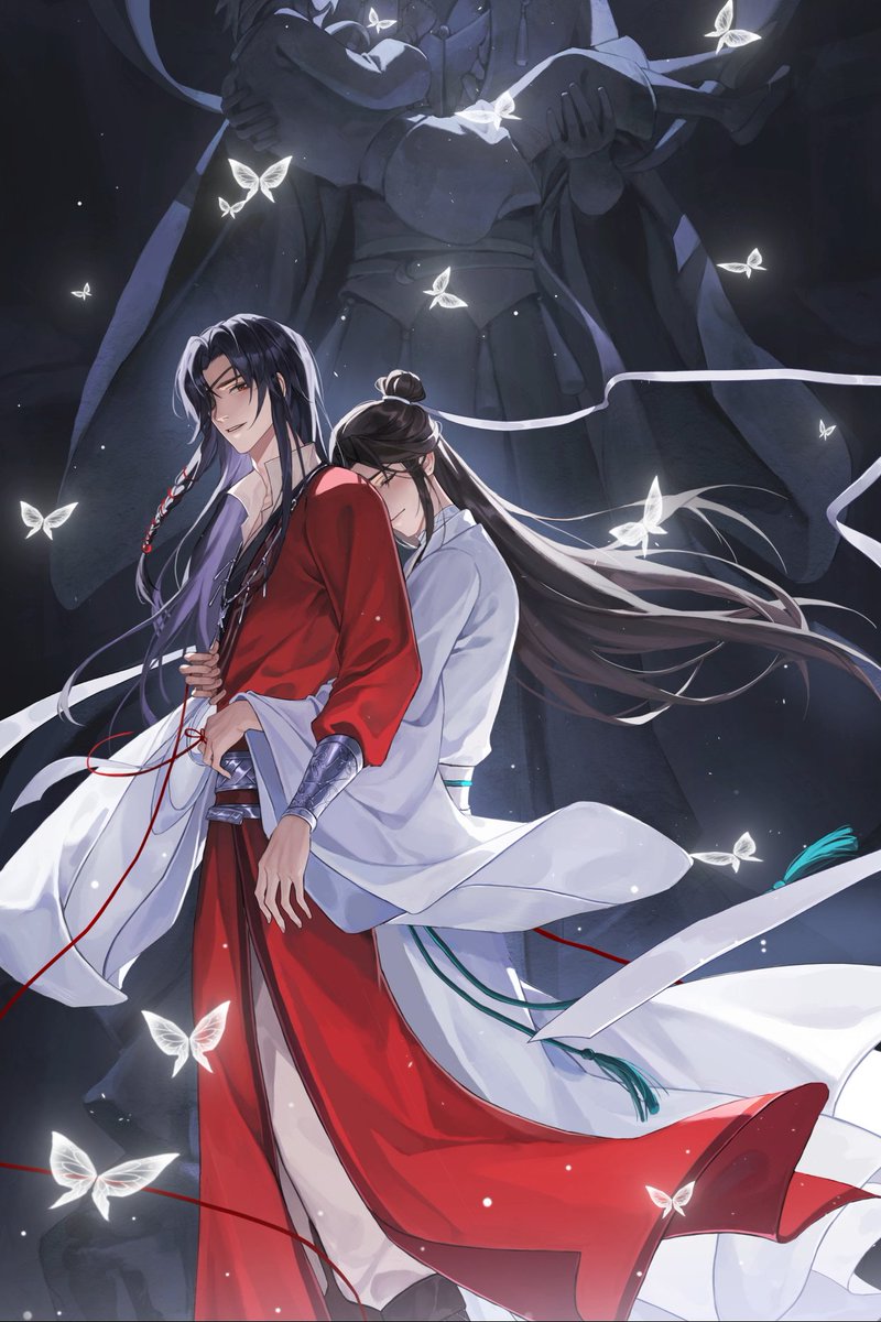 emingsmom's tweet photo. no curta 2, eles cortaram o xie lian se jogando nos braços do hua cheng depois que ele vê o yuanxiao, então eu tenho minhas dúvidas sobre ter o abraço da confissão no curta 4, pelo menos escancarado na tela

maaaaas eu lembrei que pelo menos EXISTE arte oficial do donghua!!! https://t.co/HZH0r0i0p4