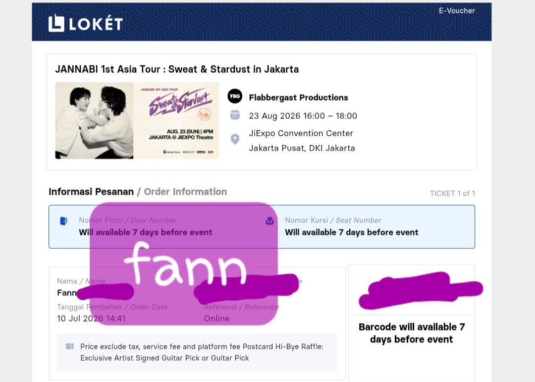 funnfann's tweet photo. Yuhuuuu akhirnya jadi juga nonton jannabi tahun ini!!! Tiketing udah dibantuin tapi masih gagal akhirnya dpt operan dr grup fanbase🥲🥲🥲 https://t.co/NEuOwWDhgQ