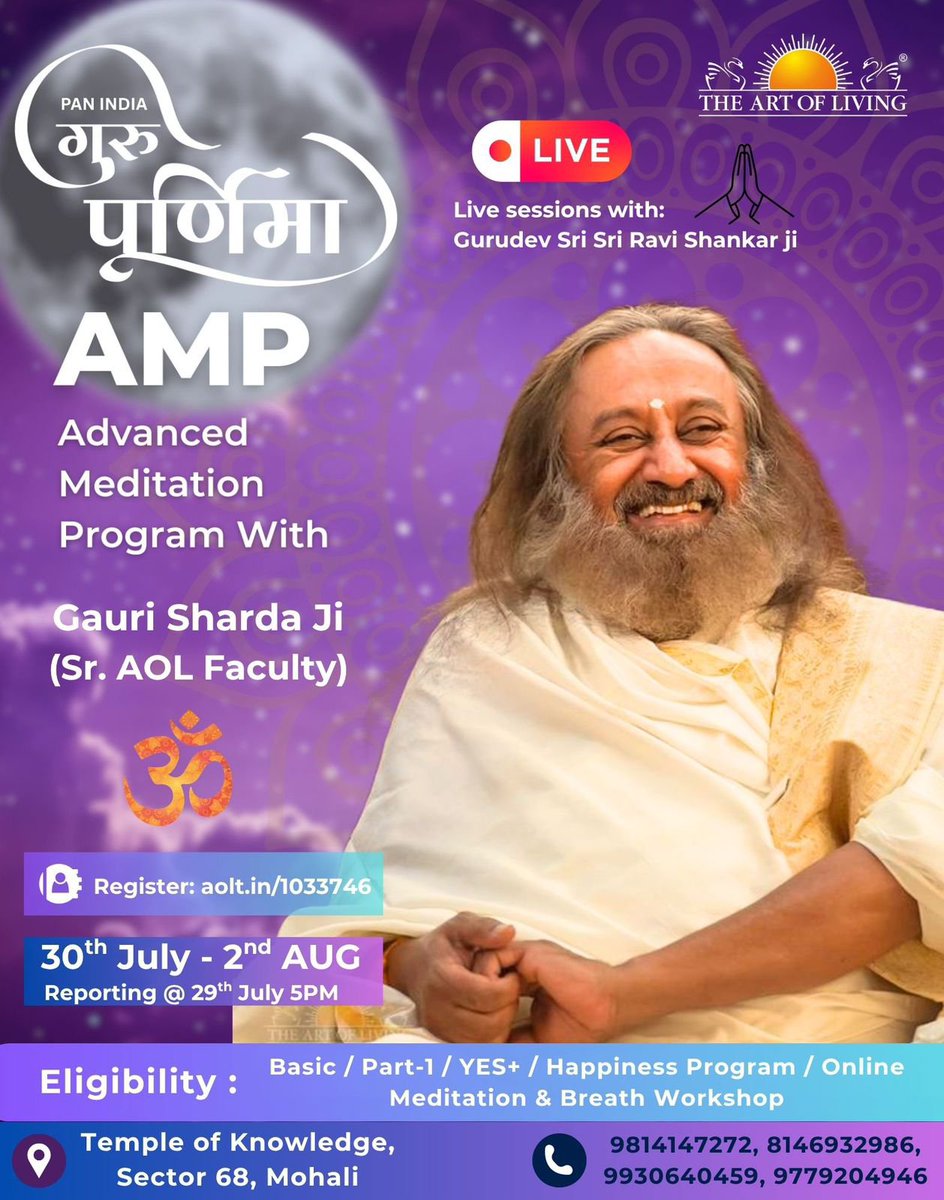 gaurisharda's tweet photo. Let's soak in bliss this Gurupurnima &amp; be a source of peace &amp; harmony https://t.co/vN9W6ih445