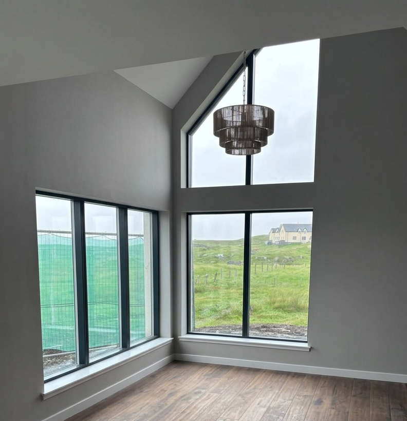 HAUStimberframe's tweet photo. Tom and Joanne's HAUS on the Isle of Lewis is looking great and really catches those amazing views. This is our "Berneray" timber frame home supplied by HAUS and completed by Lewis Builders Ltd with a slated roof and render external finish.  https://t.co/zHNg0r0l9u https://t.co/C0upXVoYjA