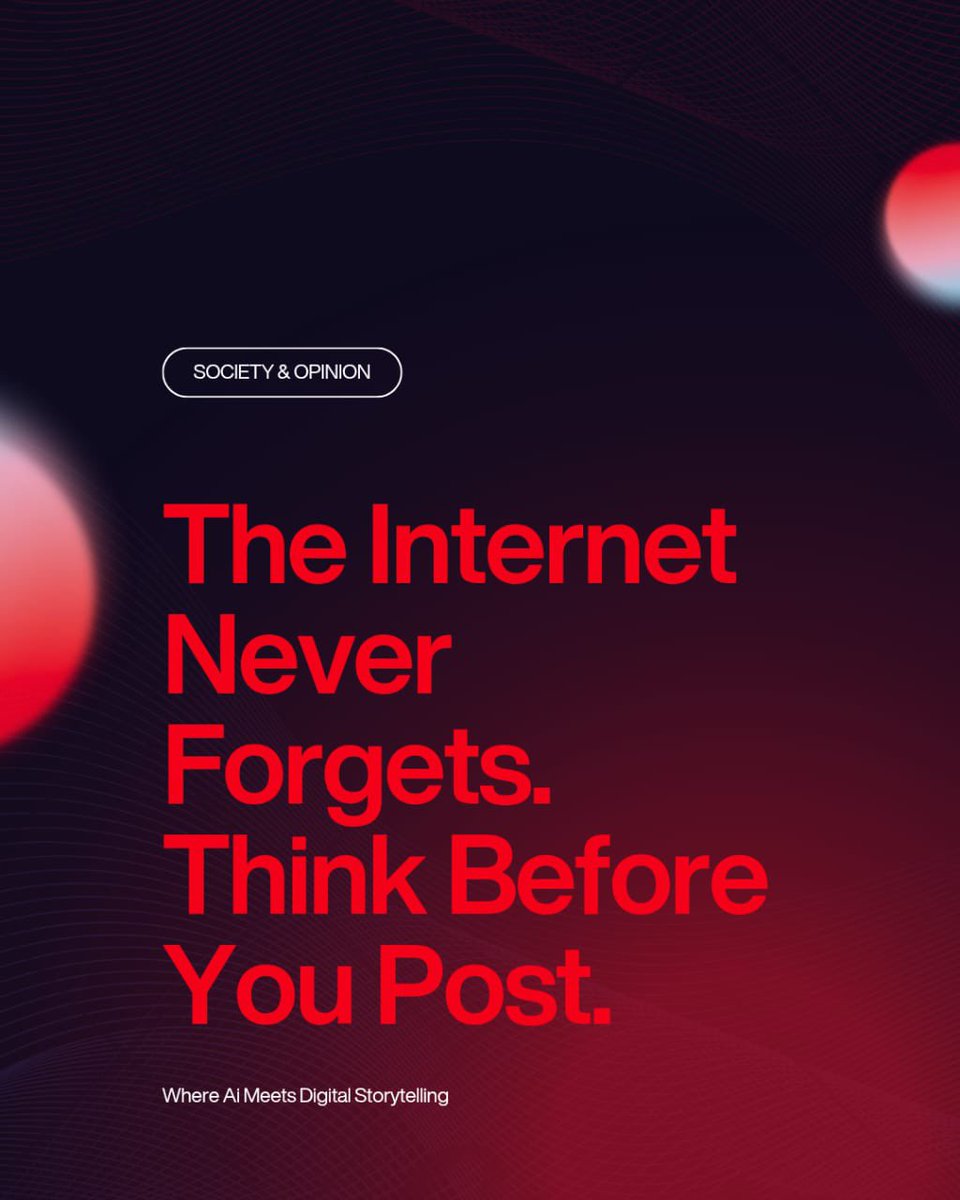 promptwiremedia's tweet photo. That tweet from three years ago?
Still there.
Your digital footprint follows you into job interviews, relationships, and opportunities you haven't imagined yet.
The internet never forgets.
Think before you post 👇
#DigitalFootprint #ThinkBeforeYouPost https://t.co/yK5T3VUGMU