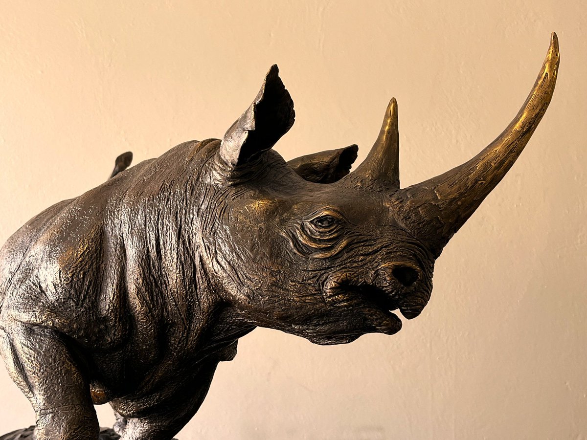 BrandonBronze's tweet photo. Some creatures don't demand attention, they command respect. 

Black Rhino 2 

Dimensions: 48H X 47W X 83L cm
Material: Bronze
Weight: 42kg

#BrandonBorgelt #BronzeSculpture #BlackRhino #WildlifeArt #AfricanWildlife #FineArt #ArtCollectors #BronzeArt #Sculpture #LuxuryArt https://t.co/LpQE2BsCGS