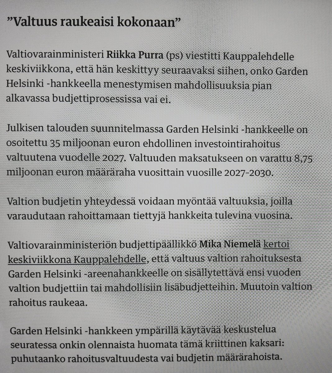 Martti_Tanninen's tweet photo. Tässä ⬇️ teille kovimmilla Garden Helsinki öyhöttäjille, jotka yritätte saada tässäkin asiassa tikun nokkaan #persut, Riikka Purran lausunto.
Ps
Hienoa
#oppositio, etenkin #demarit ja #kepu on nyt löytänyt #moraali jopa Tytti ja Antti.
Toivottavasti pysyy... ennen on huojunut https://t.co/1ZwbwHygRr