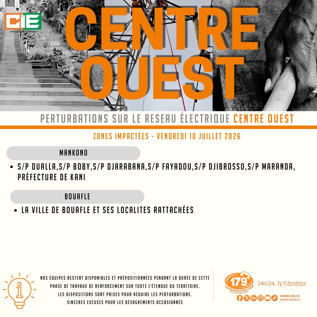 CIEofficiel's tweet photo. #InfoReseaux
#Bouafle
#Mankono https://t.co/GatesNJ4Ab