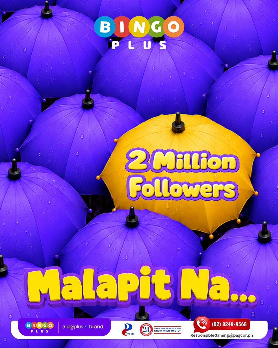 Bingoplusph's tweet photo. Maulan man, mas masaya kung magkakasama with our almost 2M Followers... malapit na! 🔜🎉 
#BingoPlusPH #BPTodo2M https://t.co/B5jgcvCLYc