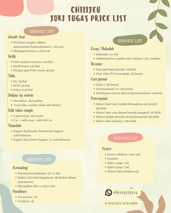 chiiijeu's tweet photo. Haii! Joki tugas spess kedokteran, tekpang, agrotek buka selalu ya guys!

Mau joki laprak, tugas, PBL/tutorial/SGD, HACCP, referat, RM, case report, rapiin skripsi dll bisa banget!!

Chat aja yaah! https://t.co/8xm3bXOkGm

#jokitugas #jokitugaskuliah #zonauang #zonajajan  404 https://t.co/WFStKnmctK