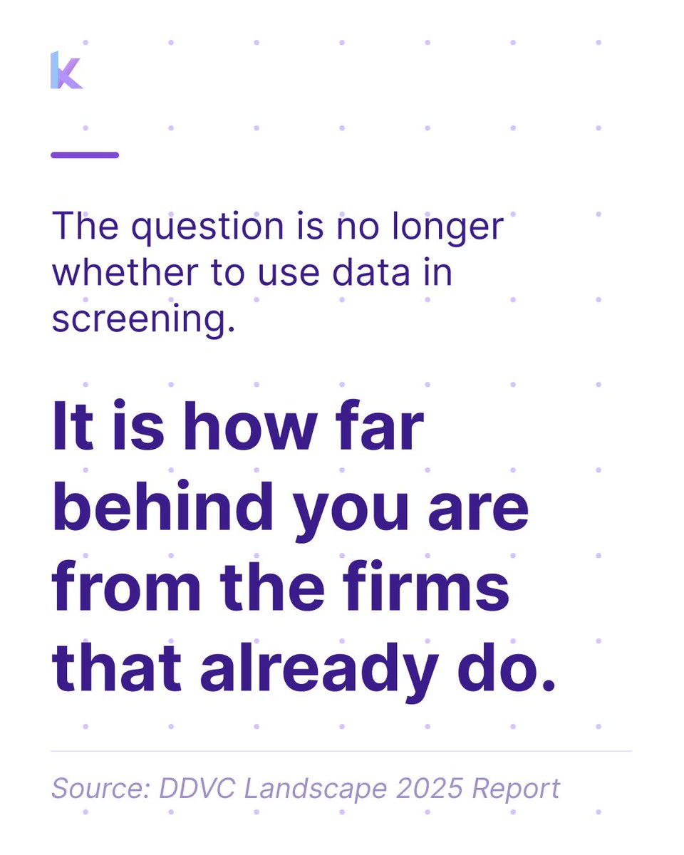 Kurrantai_en's tweet photo. Today 87% have changed that.
Signals over instinct. Consistency over whoever has time that week.
The question is no longer whether to use data in screening.
Source: Data Driven VC Landscape 2025
(3/3) #EdgeFriday https://t.co/cJ2ZBHAwkC