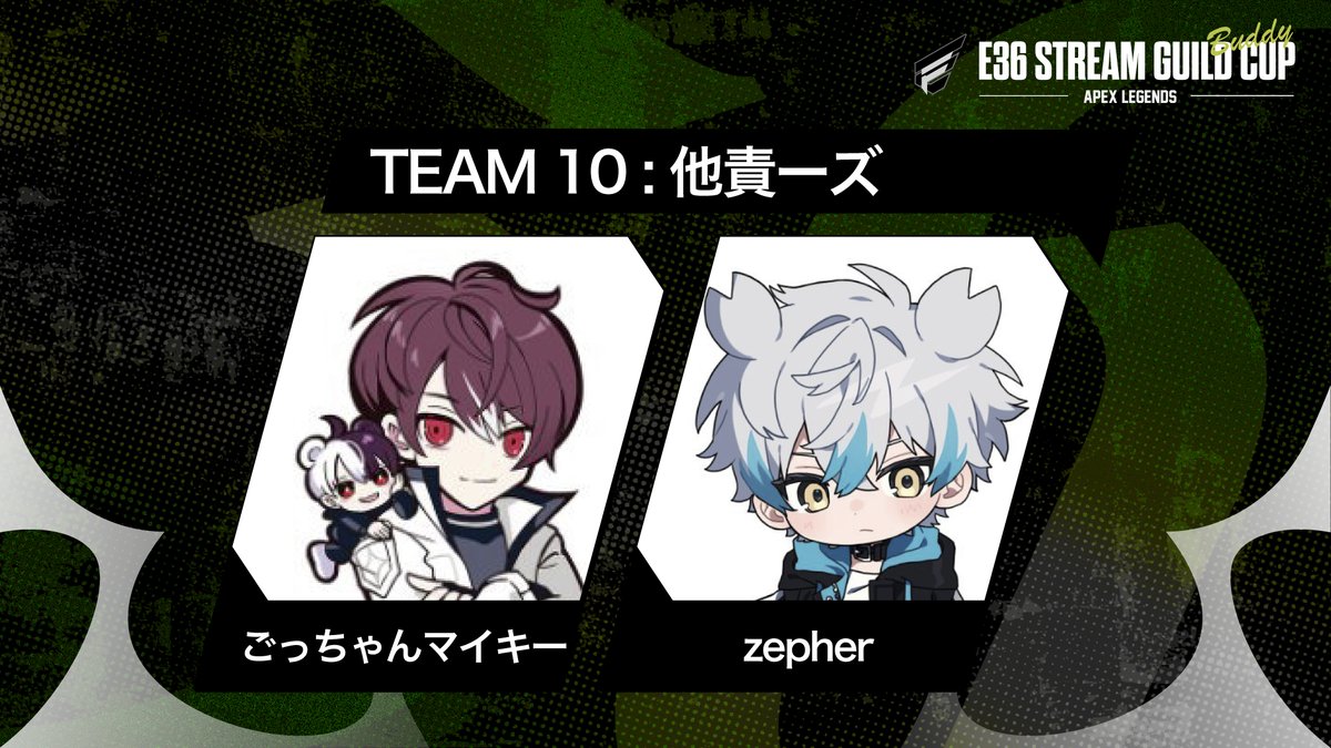 ENTERFORCE_36's tweet photo. 【E36 STREAM GUILD "Buddy" CUP】

TEAM10: 他責ーズ
ごっちゃんマイキー @_GocChaN_
zepher @Z_6qq

#ギルド36 #他責ーズWIN https://t.co/65zx8GQbAk