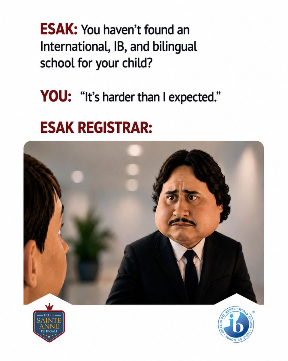 ESAK_Rwanda's tweet photo. Looking for an international, IB &amp; bilingual school? 🌍

📢 Admissions for 2026–2027 (starting Sept. 2026) are OPEN!

🎈 EY1–EY3
📚 PYP P1–P5
🌍 MYP1–MYP4

Apply:
🌐 https://t.co/L1ysyXlURE
📍 Nyanza-Kicukiro, near the Memorial Site
📞 079 376 7035 https://t.co/IoxcdMBzcB