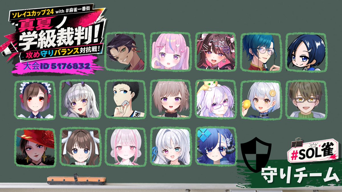 SoleilGaming1's tweet photo. ◤ソレイユカップ24 with #麻雀一番街🀄◢
真夏ノ学級裁判！攻め守りバランス対抗戦！

🎁フォロー＆いいねリポストキャンペーン
フォロー＆このポストをいいね👍＆リポスト！
抽選でアマギフ1000円が3名様に当たる！
※当選された方に大会開催後DMにてご連絡します
※フォローしたままでお待ちください

賞金総額3万円💎ただいま開催中📣

開催期間📅：
2026年7月10日（金）19時～7月12日（日）21時

今回のソレイユカップは初の3チーム対抗戦！

チームエントリー＆ディスコード参加☟
https://t.co/Kl2oIFlqrn

もちろん個人順位賞もあります！
※詳細ルールは大会ディスコードをご覧ください

◤大会ID 5176832◢

#ソレイユカップ #SOL雀
