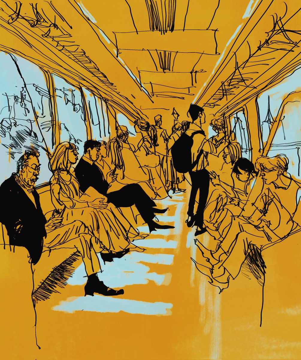 WHOlyOV0Je9537's tweet photo. 踊りの師匠に体幹鍛えるために電車乗るとき手すり掴むなって言われて以来フリーハンドで通勤し今は夜の踊り子聴きながら小さくあの船長している
体幹が強くなった結果急停車した時小躍りしている自分だけ生き残る

電車は進行方向を望めば美しい一点透視図法になりますね
あれはほぼキューブリック https://t.co/qWHHa4tDCe