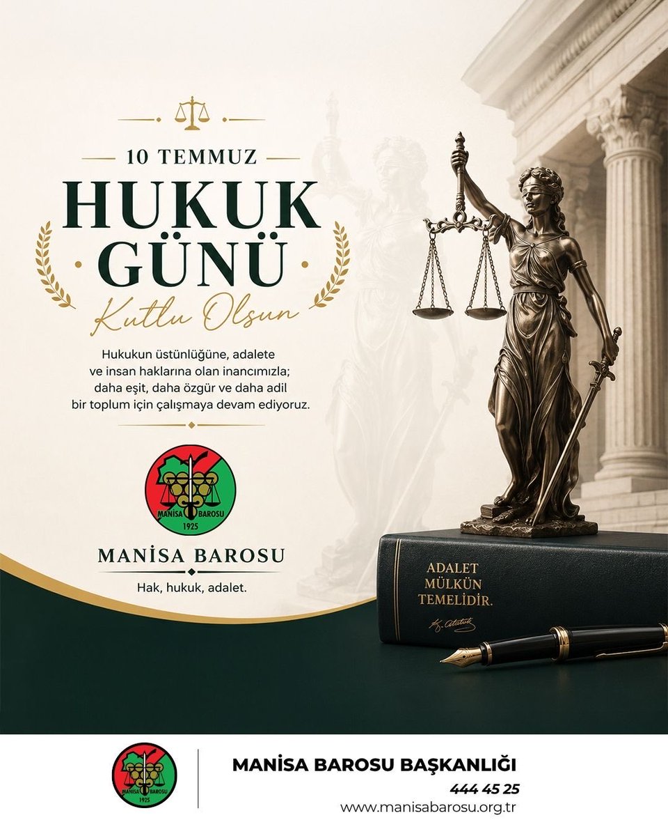 ManisaBarosu's tweet photo. 10 TEMMUZ HUKUK GÜNÜ KUTLU OLSUN https://t.co/7IIHDvaLHJ