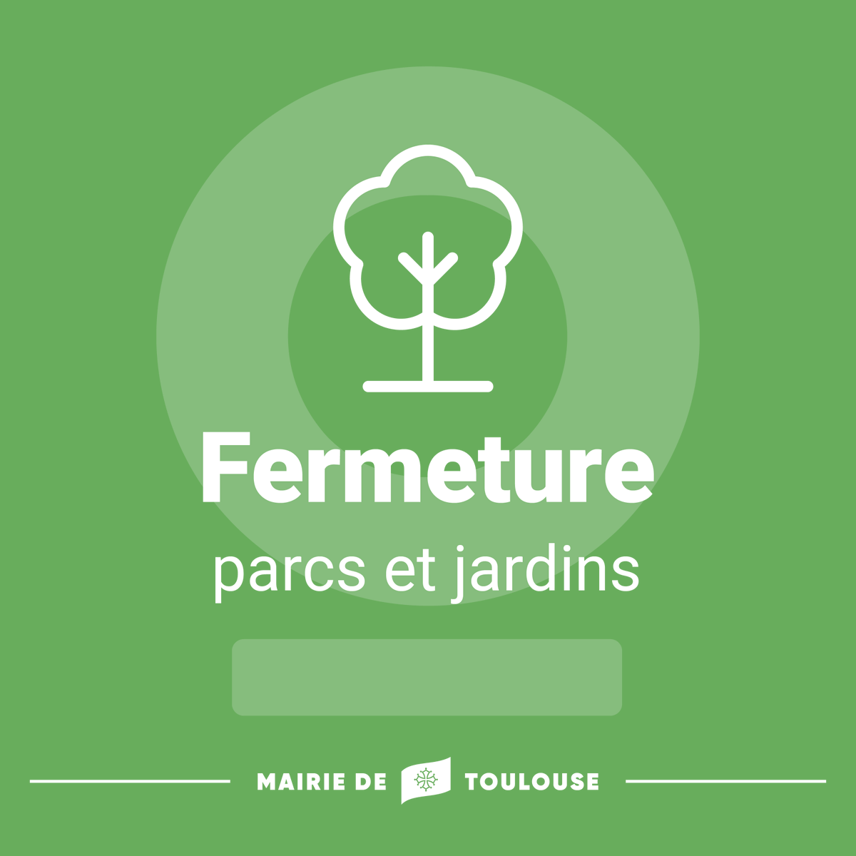 ToulouseAlertes's tweet photo. ⚠️ L'ensemble des parcs et jardins de Toulouse sont fermés ce vendredi 10 juillet toute la journée en raison d'une alerte météo pour des vents supérieurs à 80 km/h
🔗 https://t.co/JGFHOdFKDr https://t.co/dCP8zNimA3