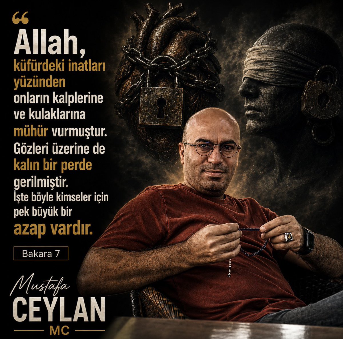MCMustafaCeylan's tweet photo. Allah, küfürdeki inatları yüzünden onların kalplerine ve kulaklarına mühür vurmuştur. Gözleri üzerine de kalın bir perde gerilmiştir. İşte böyle kimseler için pek büyük bir azap vardır. Bakara - 7

Mustafa CEYLAN (MC) https://t.co/r7C4PZ7T3j