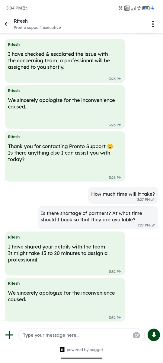 sandeeppandey47's tweet photo. @withpronto what is this, yesterday and today also, booked advance slot but no partner assigned. https://t.co/f2GjnxZuGA