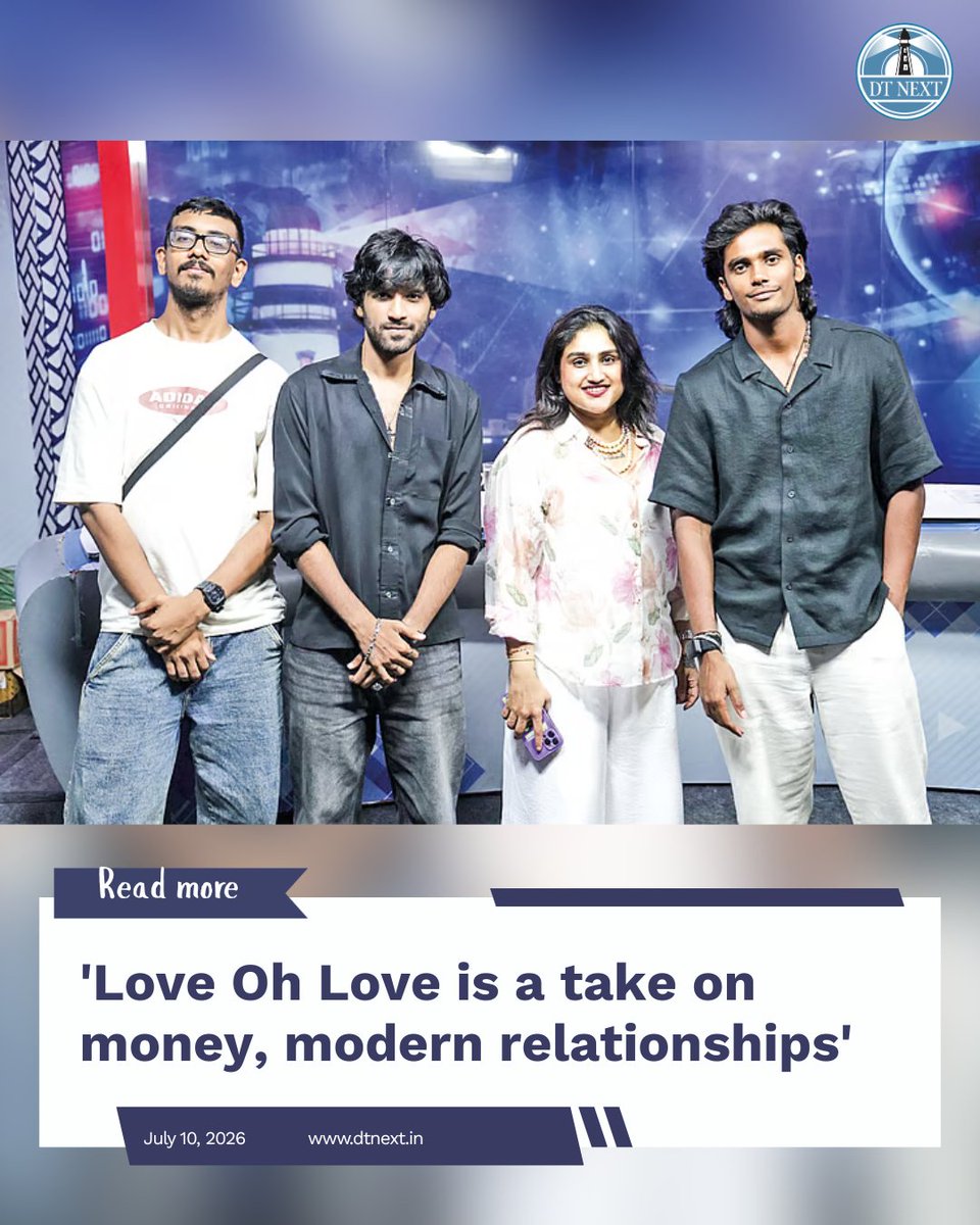 dt_next's tweet photo. The #LoveOhLove team — actor #Pavish, #VanithaVijaykumar & composers #Foxn's Pradeep PJ & Wayne Pavey — visited the #DTNext office and spoke about the making of the film and how its story explores the complexities of modern relationships.
✍🏼 LAVANYA R
https://t.co/8w4YtEMXZX https://t.co/5KMYzTEwg5