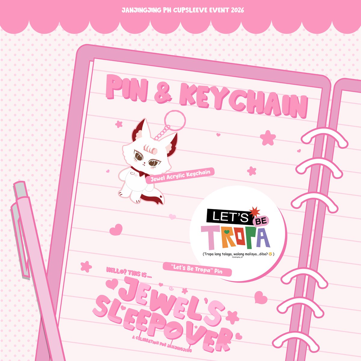 janjingjing_ph's tweet photo. Jewel is going to start revealing what awaits you at the sleepover... 🤫💖

First off, aside from the cupsleeve itself, she wants to show you the special gifts you’ll be taking home, and we honestly can’t wait for you to see them in person. 

This is just the beginning, though. More surprises will be revealed soon 😉✨

See you there? 🥹

If you haven't registered yet, kindly check this link: https://t.co/6GkgIefKr8

#hellothisisjewelssleepover
#JanJingjing #แจนจิงจิง