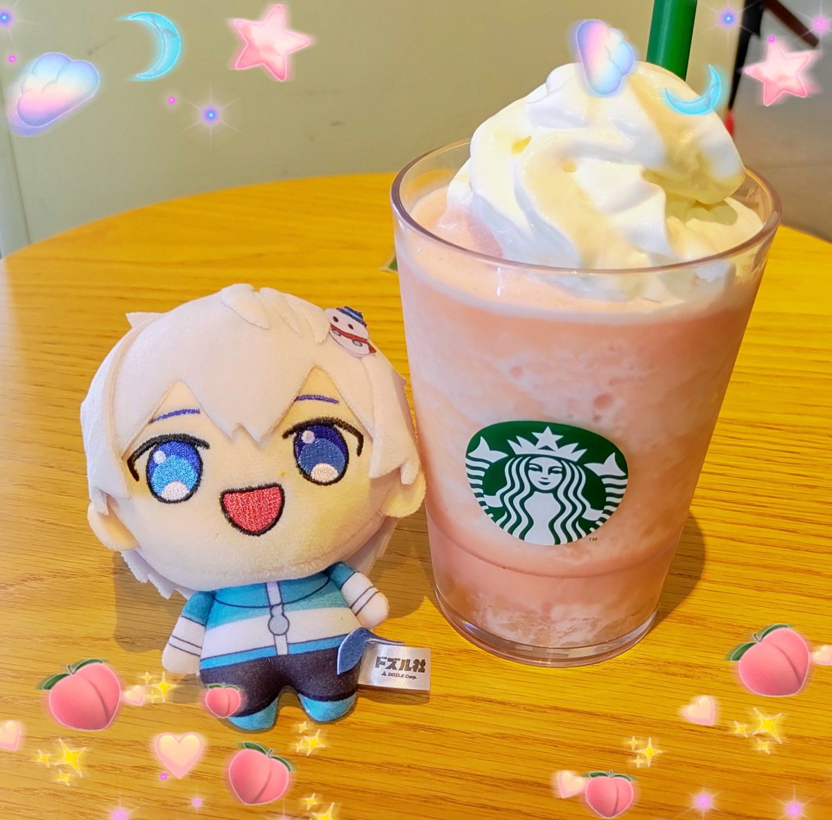 maru16y's tweet photo. 🍑ﾋﾟｰﾁ&amp;ﾋﾟｰﾁミルクﾌﾗﾍﾟﾁｰﾉ🍑めちゃ桃でした🎶暑い日には最高です！✨️また飲みたいなあ😋

#おらふくんグッズ https://t.co/XX1OgUbGtr