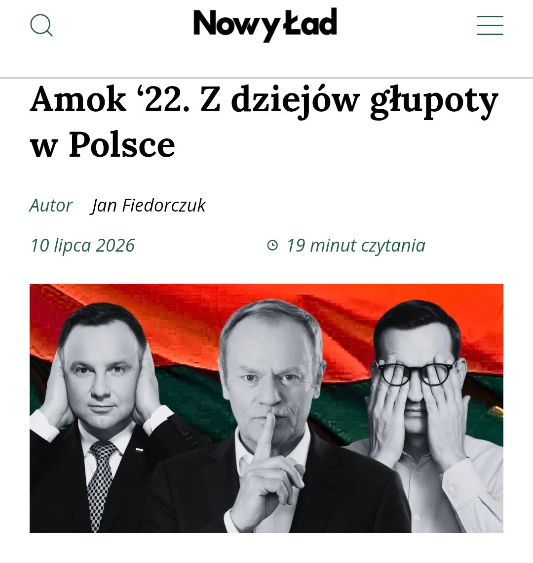 JanFiedorczuk's tweet photo. Gdy w '22 🇷🇺 wkraczała na Ukrainę, to Kijów... groził Polsce sądem.

Na @nowylad piszę, że 🇺🇦 od początku wojny prowadziła wobec Polski politykę transakcyjną i wielokrotnie pokazywała nam miejsce w szeregu. To nasze elity wolały być ślepe, głuche i nieme👇
https://t.co/3j2BbUHKZf https://t.co/dxlBTqanel