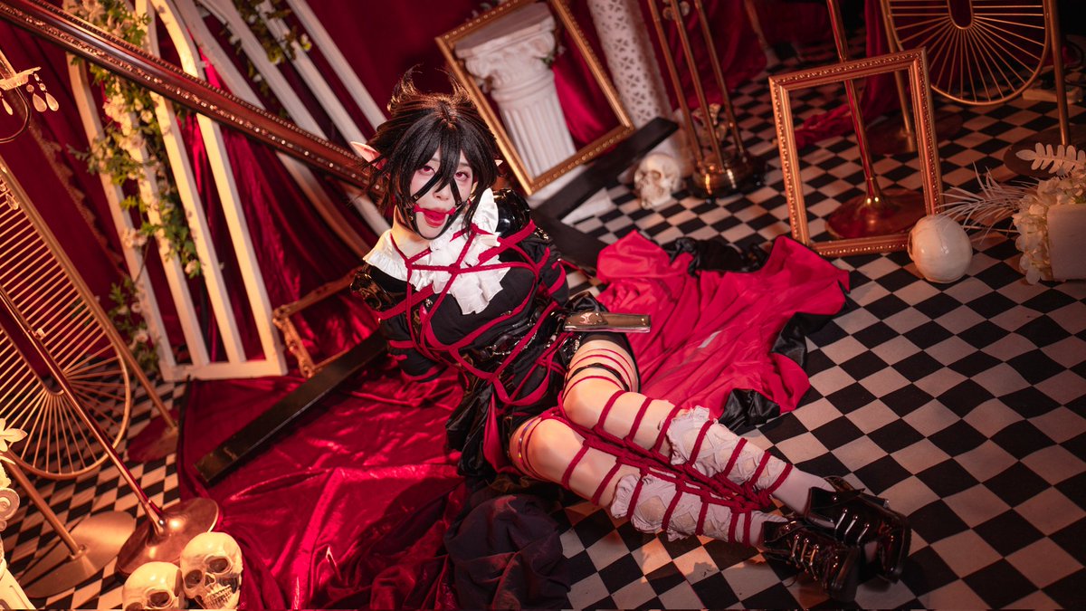 moyukawayi's tweet photo. “我也要塞口球吗？”
“对~！”
🪢：@himitsujack1
📷：@Hoshino_kari
后期：@duqinghuan12138
#shibari #cosplay https://t.co/yVxawFXlcH