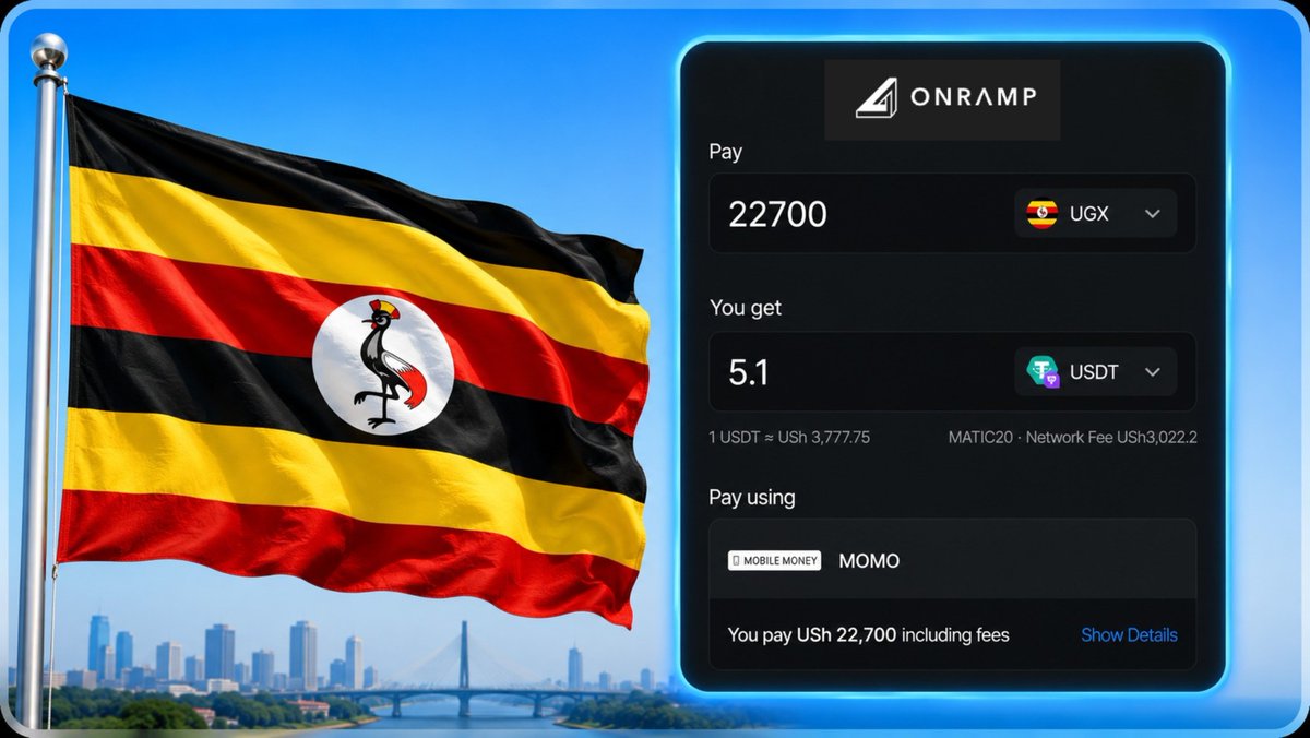 onrampmoney's tweet photo. Hey @EnockKyana 

Thought you'd like to know, we're are up & running in Uganda 🇺🇬

you & your peers can now use MoMo for purchasing BTC, USDT, ETH, SOL , MATIC, PI & 500+ cryptocurrencies

Looking forward to seeing more users from Uganda onboard.

Get Started: https://t.co/iNXkFv9GaP