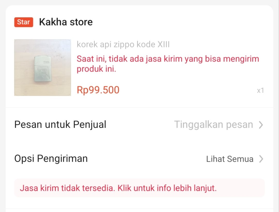jackbeatbox01's tweet photo. @ShopeeID ini kenapa ya min gak ada jasa kirim yang bisa mengirim produk ini,saya sudah coba CO barang lain di seller yang sama tapi semua normal hanya barang yang ingin saya beli ini saja yang tidak bisa di CO karena kendala tersebut https://t.co/hUx0CZ1suC