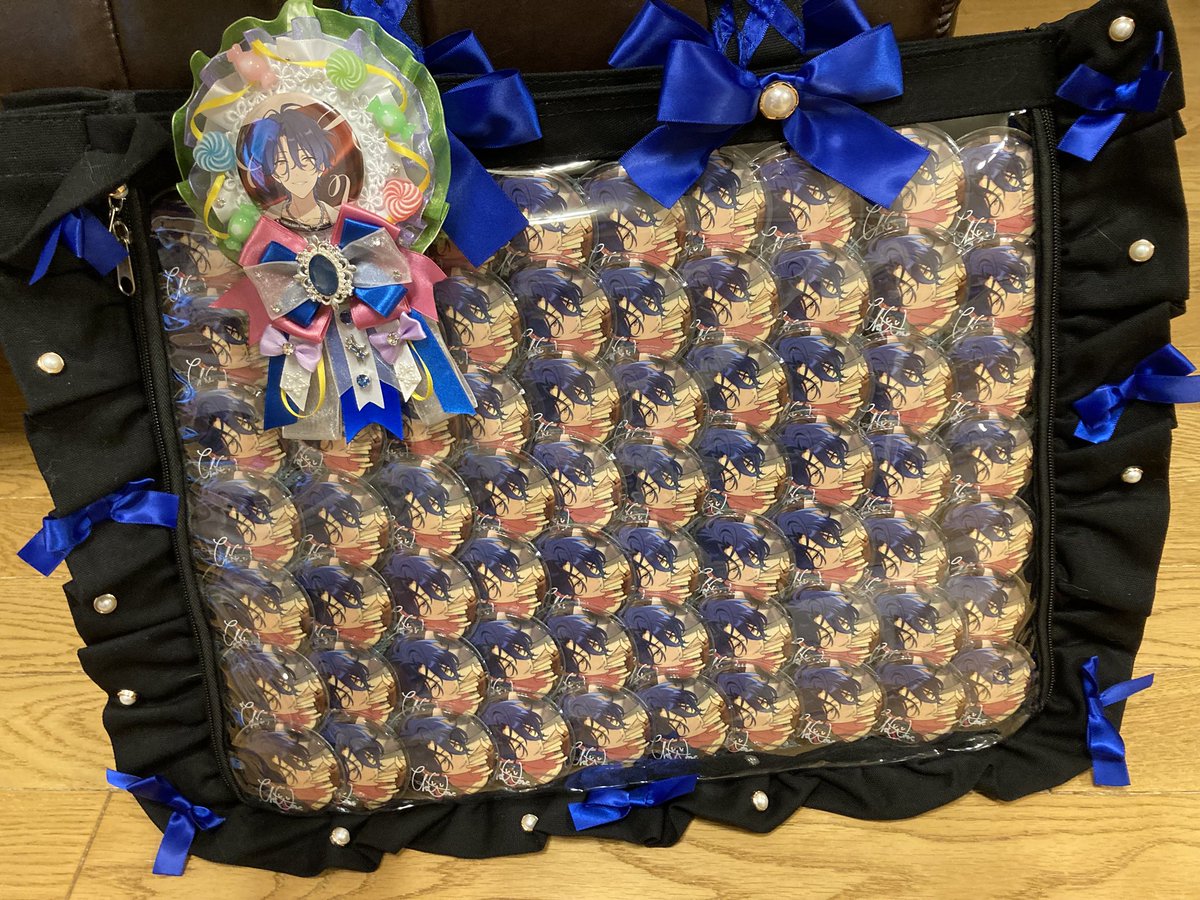 痛バ完成しました🍫💙 このロゼットも付けて行く！！