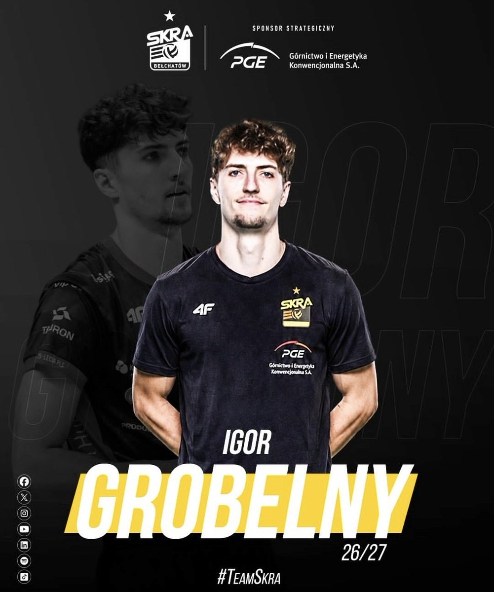 Jakub110Jakub's tweet photo. ❗️ OFICJALNIE: Igor Grobelny został nowym zawodnikiem drużyny PGE GIEK Skra Bełchatów! ✅️

#PlusLiga https://t.co/wjWgOauU1g