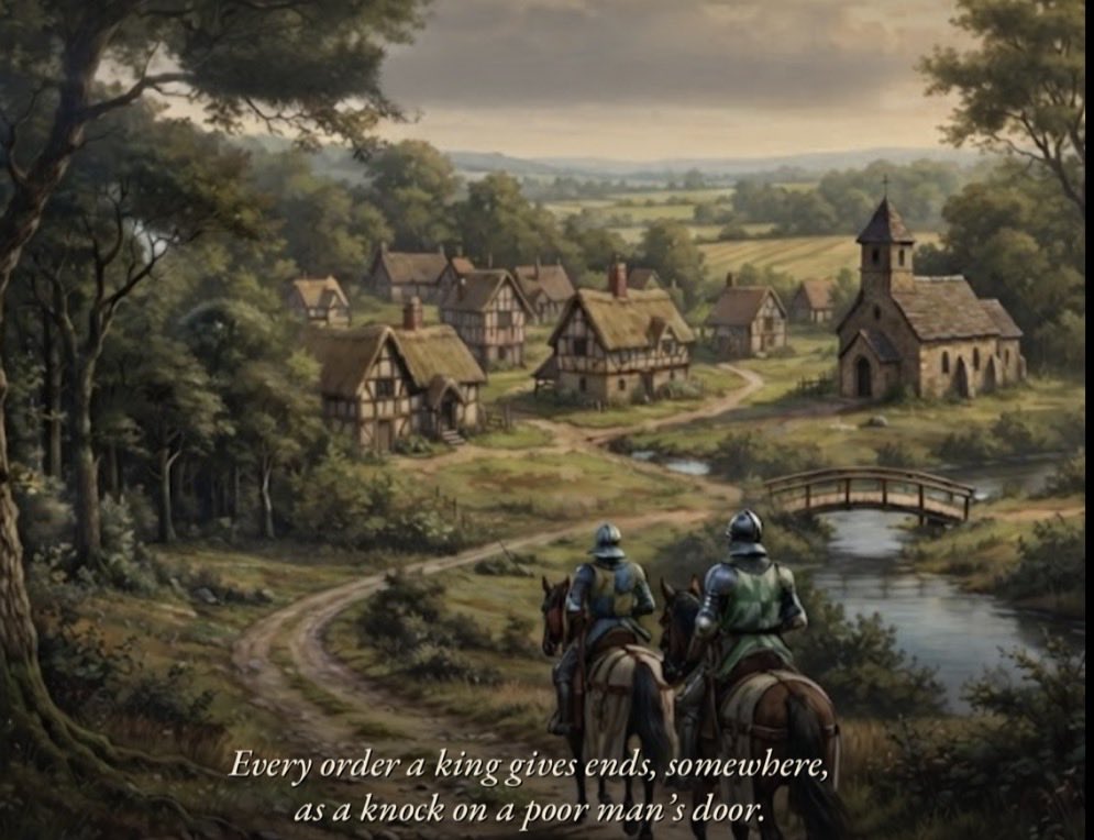 YIFmed's tweet photo. From a novel :

Hale had knocked on four hundred doors for the King, and he had learned the sound of each kind of house before it opened. The rich ones went quiet. The poor ones kept moving, a chair scraped, a child was hushed, a kettle came off the fire. The poor had less time for dread.