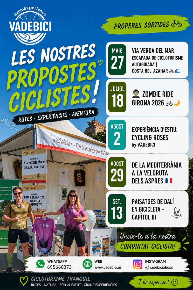 vadebicigrup's tweet photo. 🚴 Ens ajudes a fer créixer la Comunitat VADEBICI?
📲 Comparteix aquesta publicació amb els teus amics ciclistes. 💚

Gràcies pel teu suport! 🫶

#Cicloturisme #VADEBICI @viasverdes_ffe @ecoviesgi @silviacasorran https://t.co/K4EfNecOdl