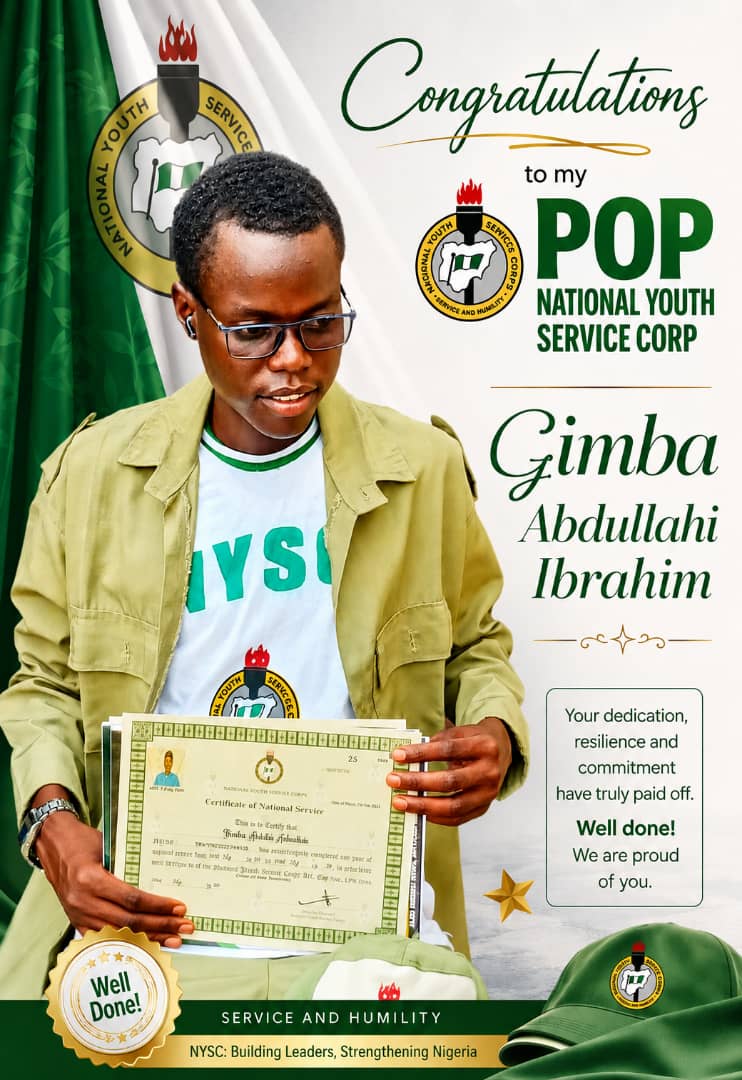 GimbaAbdullahi2's tweet photo. "All praise to Allah for completing this service. Oh Allah, accept it from me."  
May Allah bless the knowledge, experience and connections I gained during NYSC. May He make it a means of rizq and growth. Amin ya hayyu ya qayyum 🤲 https://t.co/CrmiedhAtW