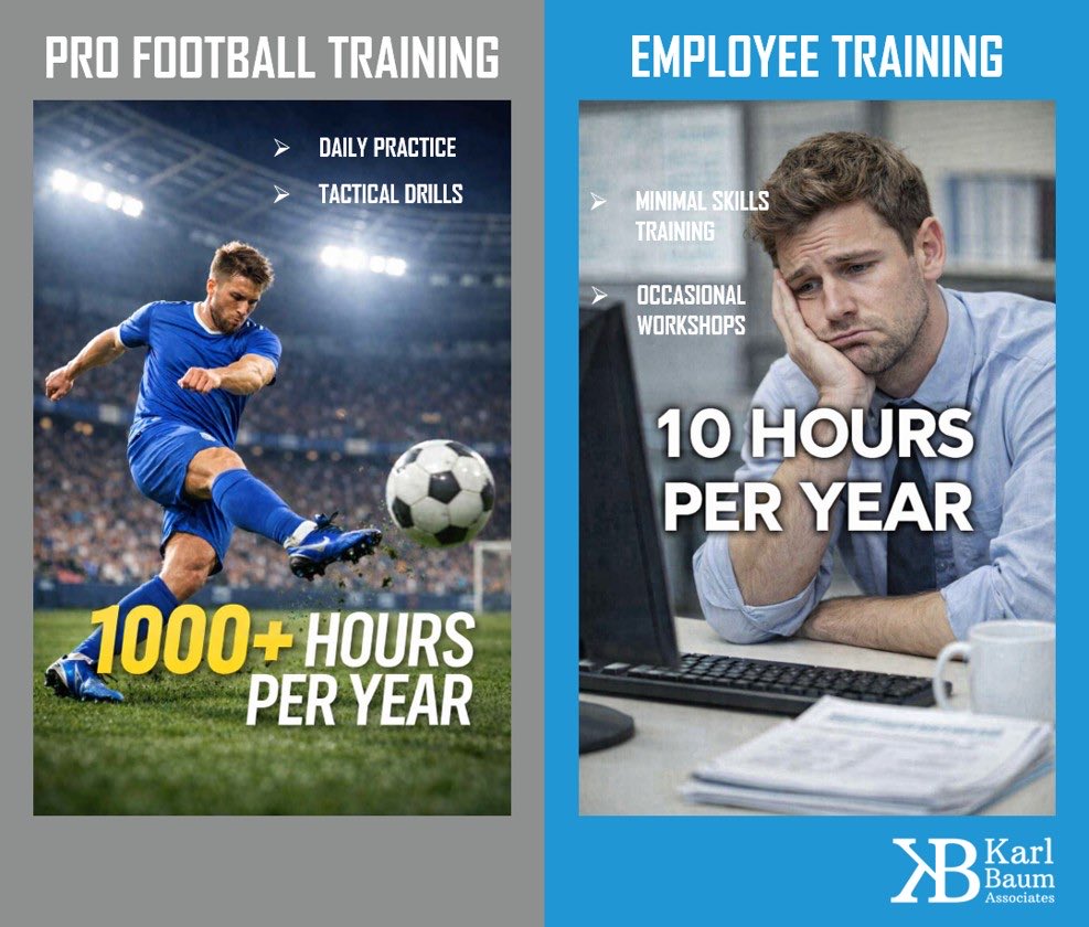 karlbaumkba's tweet photo. We all understand the importance of training in professional sport, yet when it comes to training employees it’s often overlooked.
Regular training leads to better performance and a more engaged, motivated workforce.
https://t.co/gXXgOhPCWJ
#KBA #Consultancy #WorldCup https://t.co/pyH522r5mq