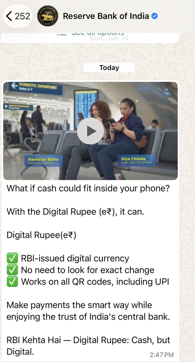 AdityaKar_007's tweet photo. RBI says crypto is dangerous.

Also RBI: Here’s our Digital Rupee. Please use it.

The issue clearly isn’t digital currency.

The issue is who controls it.

If the only innovation you support is the one you control, that’s not innovation its monopoly. https://t.co/RcwQhhnMEH