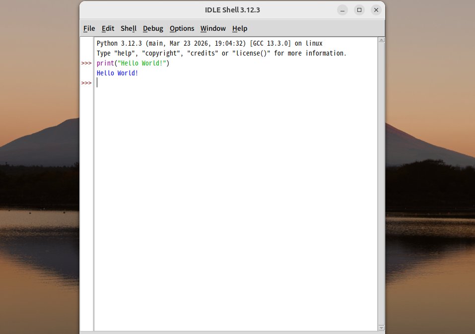 mgktaq's tweet photo. Ubuntu（24.04）をインストールした旧スペック（Win11アップグレード不可）の3番機

Pythonの仮想環境を構築しました
まずはvenvで
はじめvenvが入っていなかったのでインストールから始めました
とりあえずIDLEで起動しています https://t.co/IHCOA9F02W