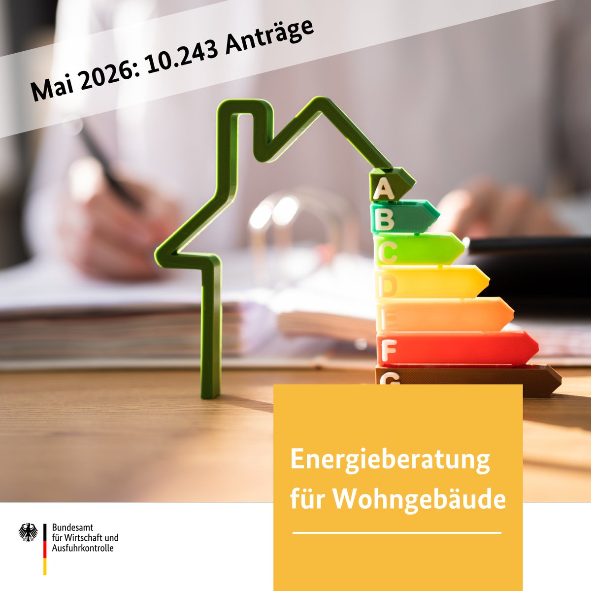 BAFA_Bund's tweet photo. 📈 Die Nachfrage nach der Energieberatung für Wohngebäude #EBW ist im Juni leicht gestiegen! 🏡

Im Juni wurden 10.243 Anträge für das Förderprogramm gestellt – ein leichtes Plus gegenüber dem Vormonat. 📊

Zur Statistik: https://t.co/0awqAYNvJm https://t.co/q6yzWXeId3