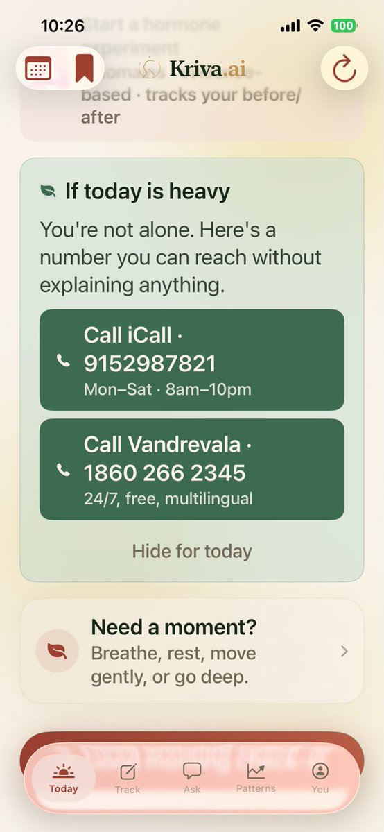 kriva_ai's tweet photo. Glad that if any user is consistently feeling low the app will suggest the free helpline numbers. Let me know if you are from a different part of world and thie sfeature helped you also
https://t.co/djmzYxL3si
https://t.co/qrQPbOQ6Qa https://t.co/DiizIrrrgg
