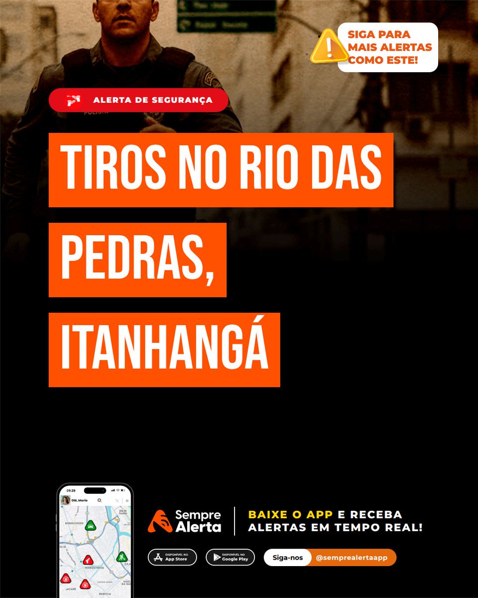 semprealertaapp's tweet photo. 🚨 ATENÇÃO! Troca de Tiros em Rio das Pedras, Rio de Janeiro/RJ, em 10/07/2026 às 02:42.

Baixe o App 👉 https://t.co/eyRs86qVRX

Mídias colaborativas relatam tiros na região de Rio das Pedras, em Itanhangá. Moradores e quem transita pela área devem redobrar a atenção e evitar o local.

Endereço: Rio das Pedras - Itanhangá - Rio de Janeiro/Rio de Janeiro - 22753-039 - Brasil.