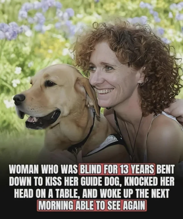 Rainmaker1973's tweet photo. Lisa Reid from Auckland, who lost her vision at age 11, regained her eyesight after she accidentally knocked her head while kissing her dog. https://t.co/jyj5CHQx95