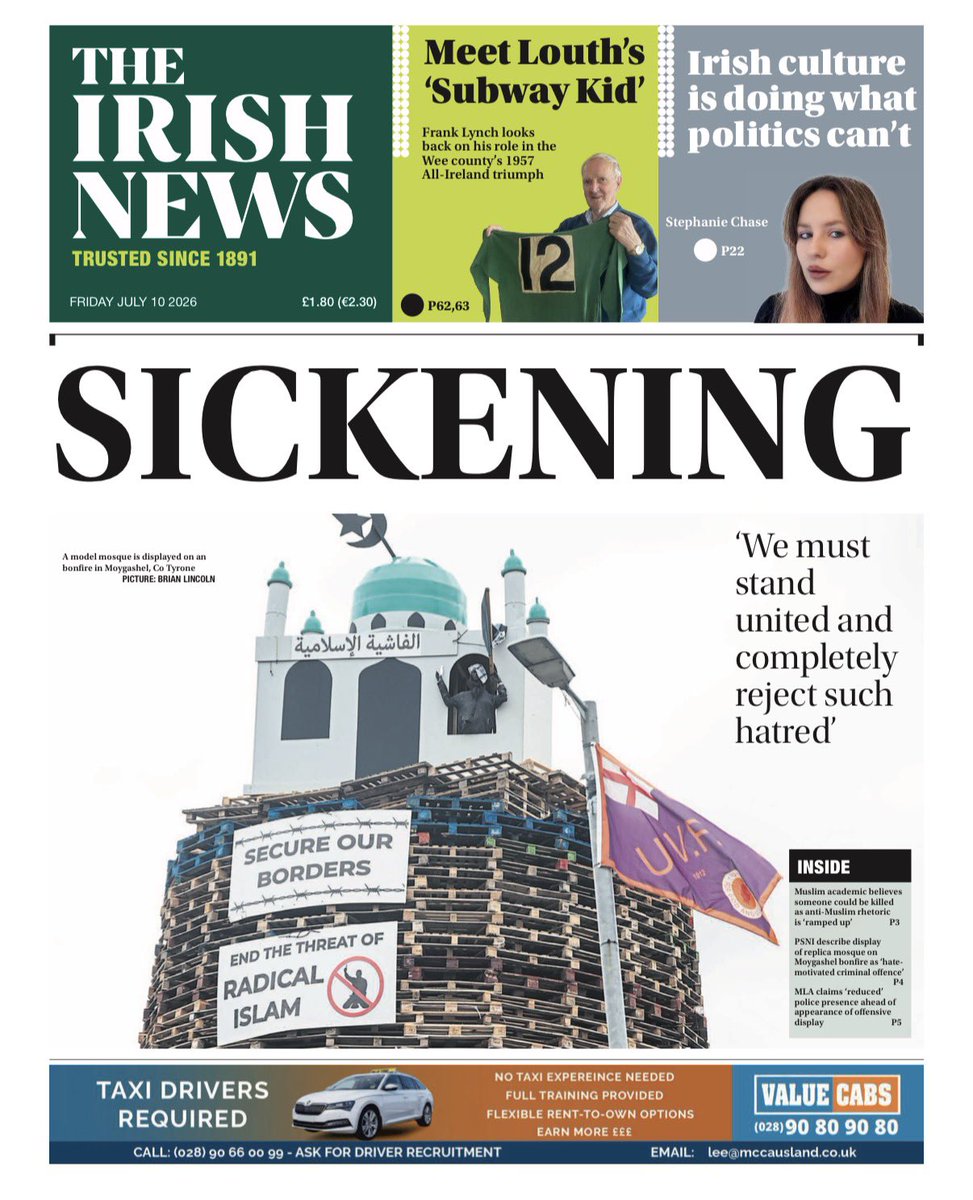 irish_news's tweet photo. The front page of today’s Irish News. https://t.co/6XKtHa3BNt